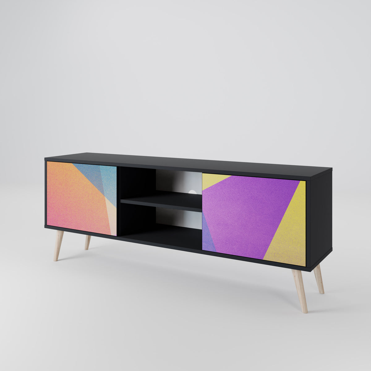 BRIGHT GEOMETRY Dvoudveřový TV stolek