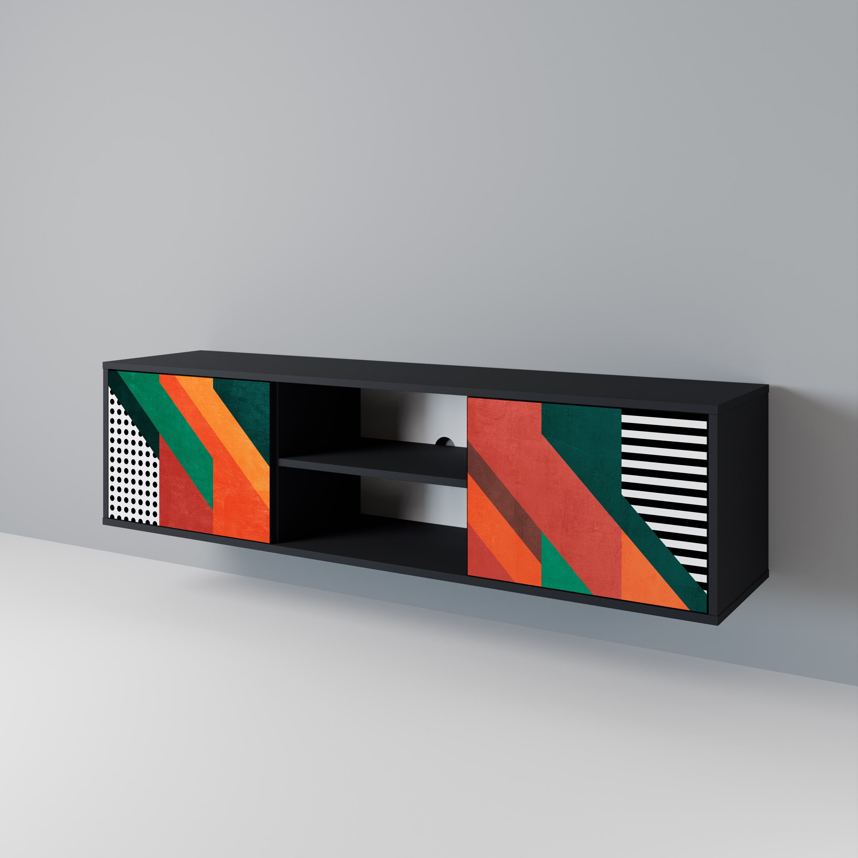 MAKESHIFT ARTISTRY Dvoudveřový TV stolek