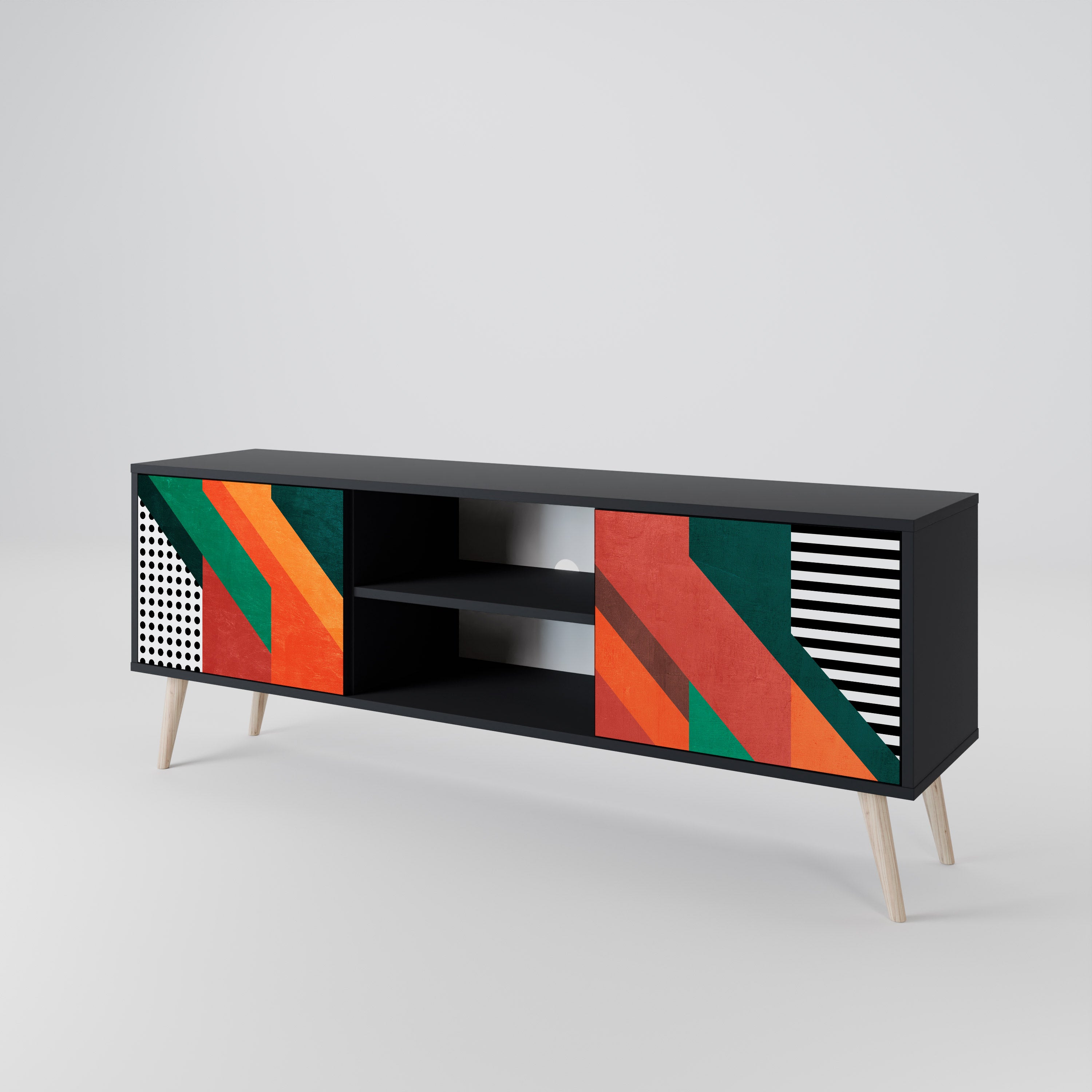 MAKESHIFT ARTISTRY Dvoudveřový TV stolek