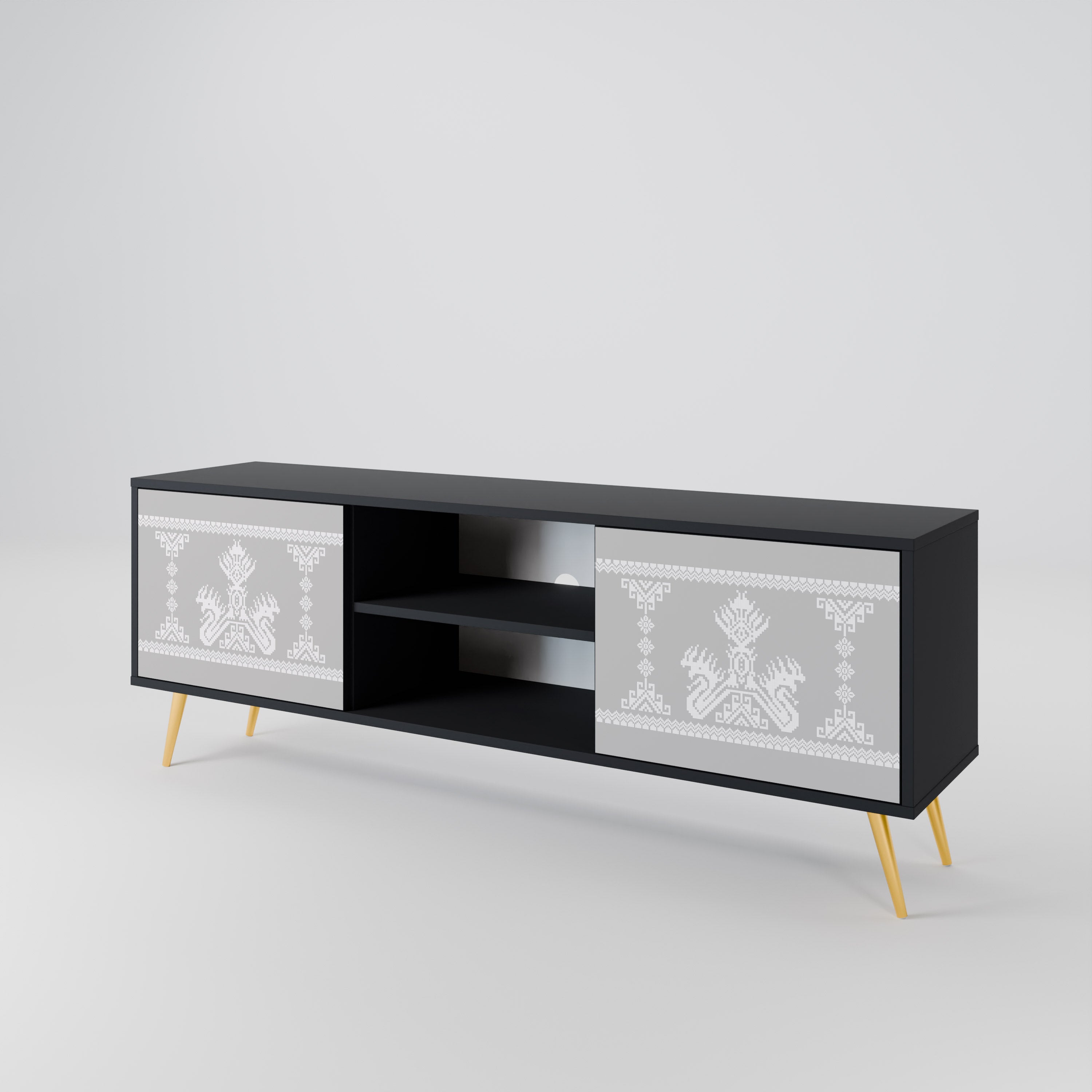 THAI GRAY Dvoudveřový TV stolek