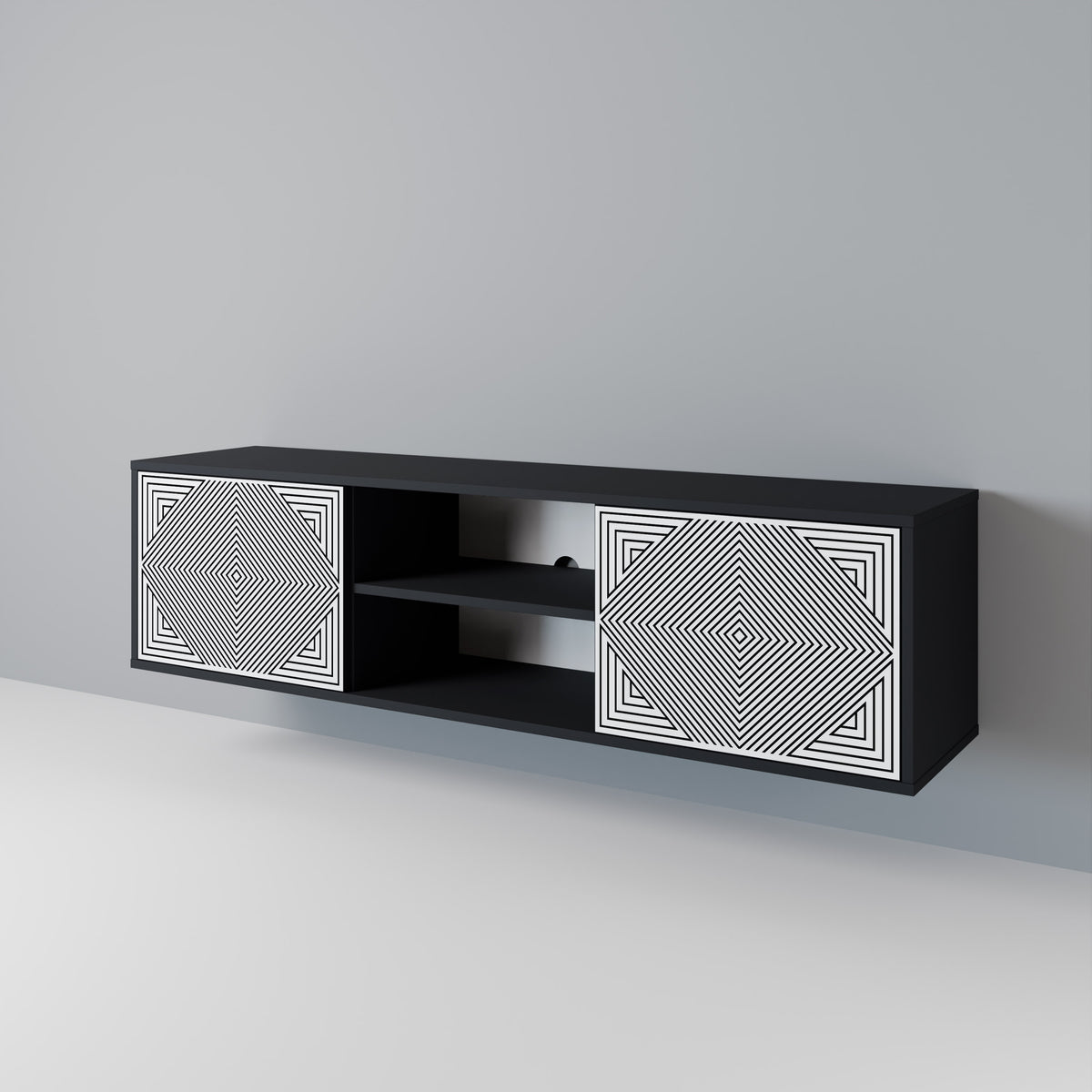 POLYGON ILLUSION Dvoudveřový TV stolek