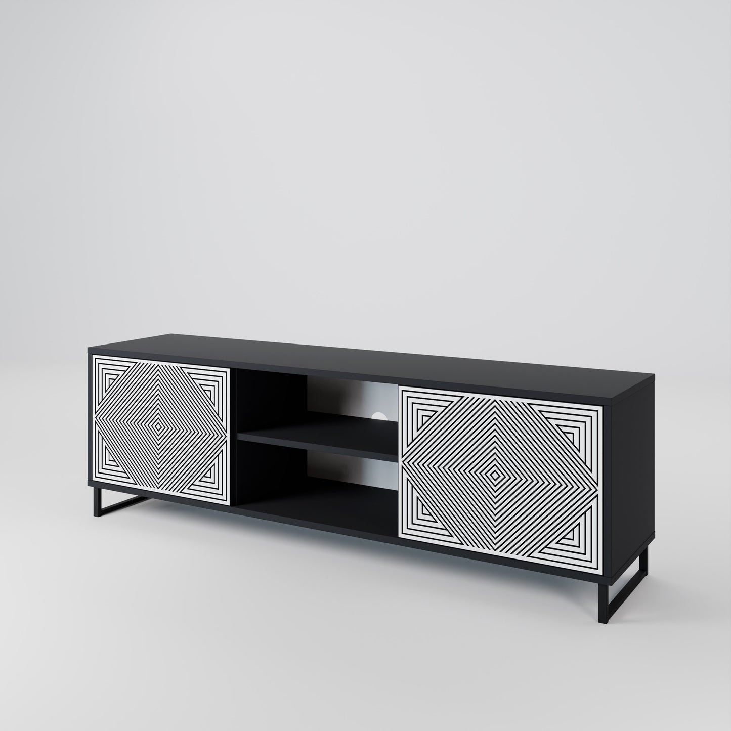 POLYGON ILLUSION Dvoudveřový TV stolek