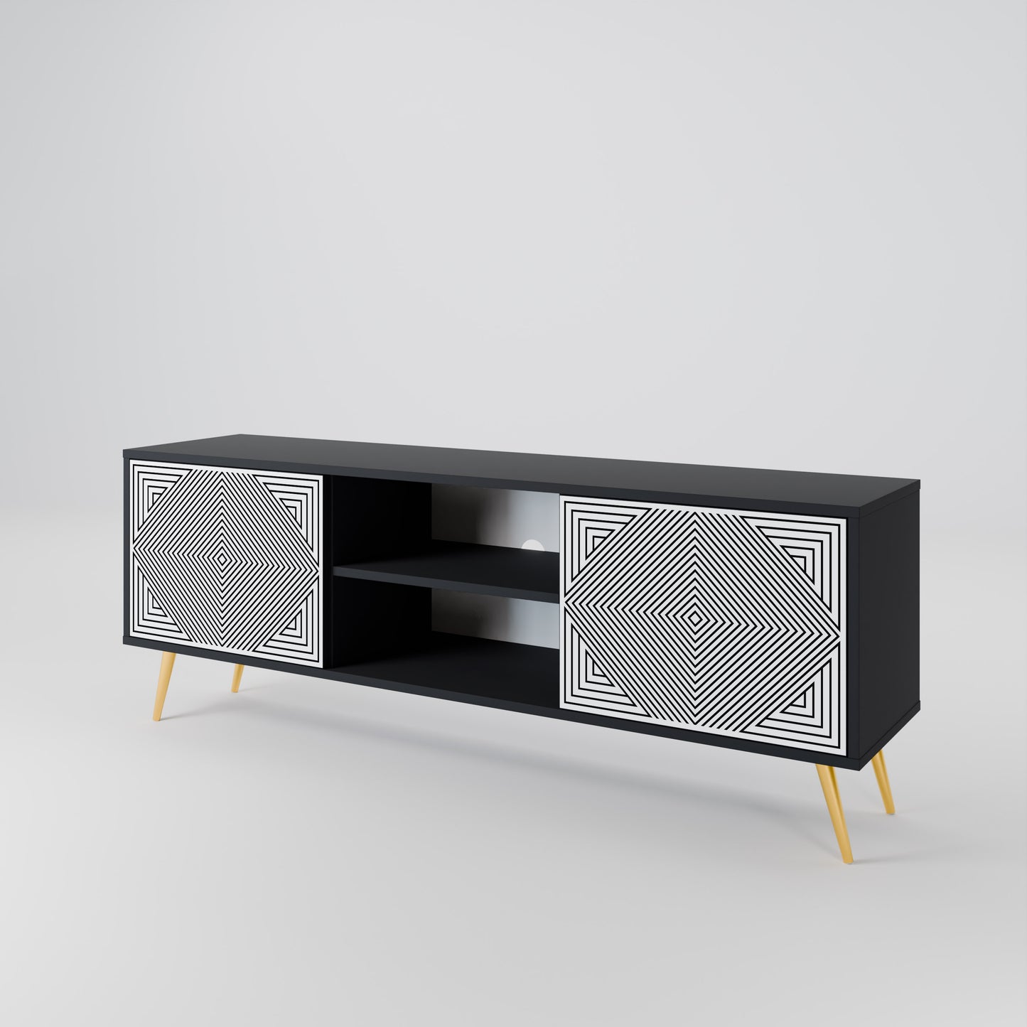 POLYGON ILLUSION Dvoudveřový TV stolek
