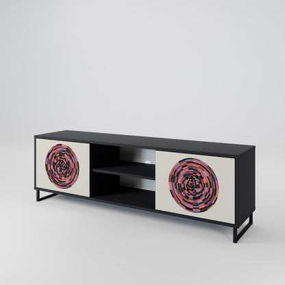 BROWN CIRCLES Dvoudveřový TV stolek