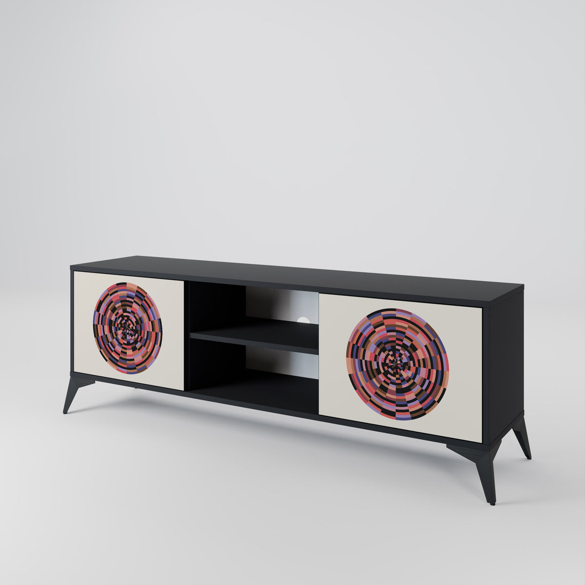 BROWN CIRCLES Dvoudveřový TV stolek