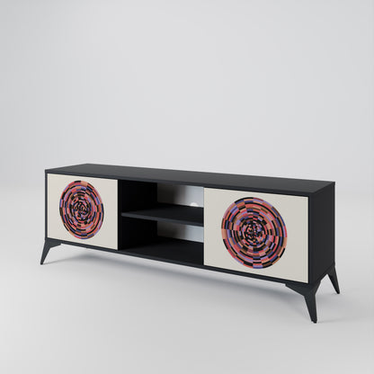 BROWN CIRCLES Dvoudveřový TV stolek