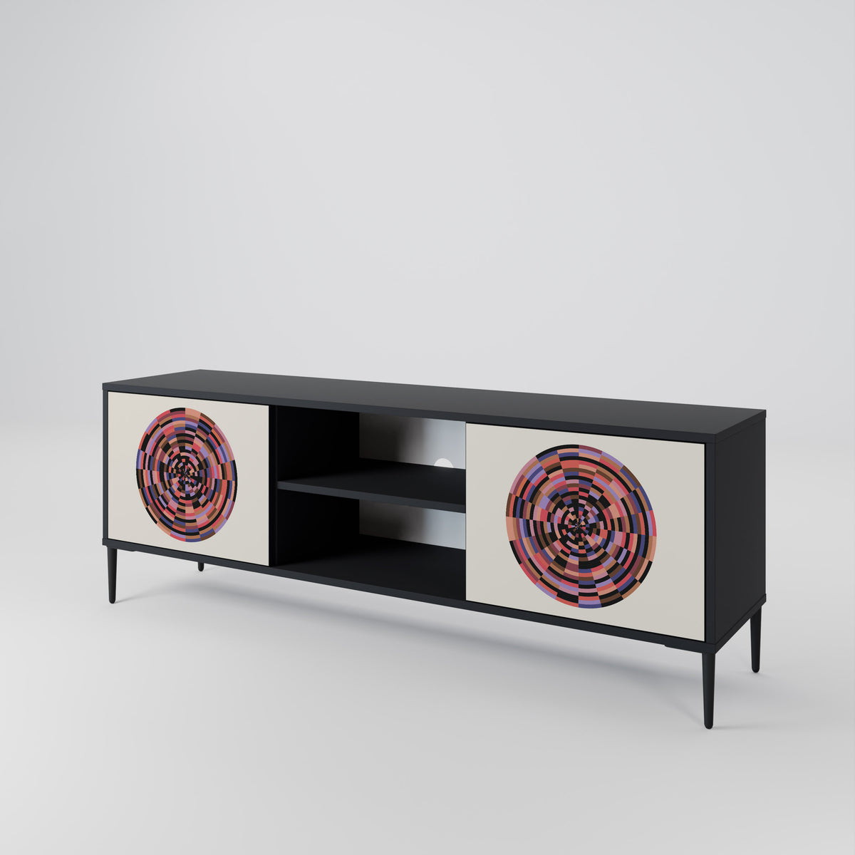 BROWN CIRCLES Dvoudveřový TV stolek