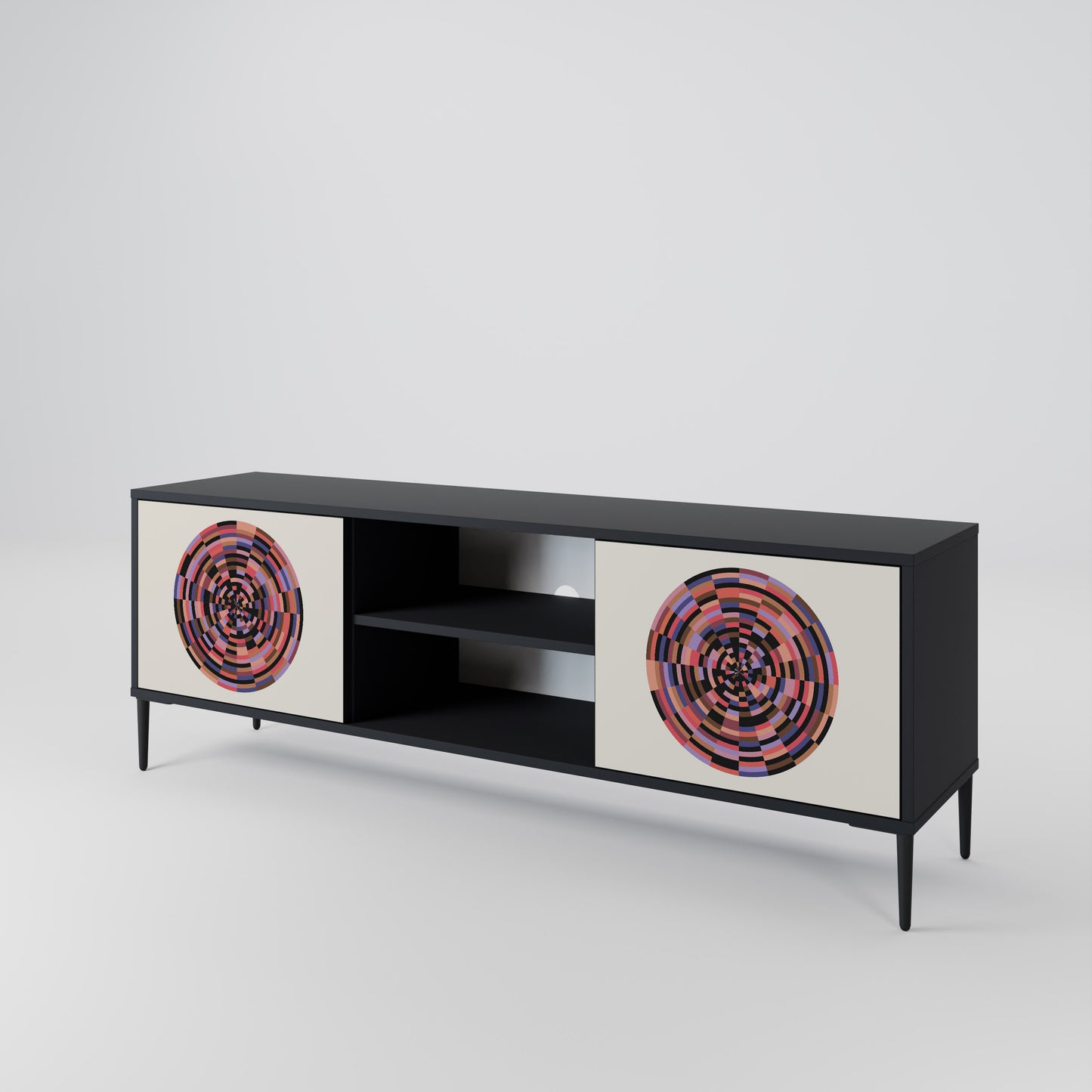 BROWN CIRCLES Dvoudveřový TV stolek