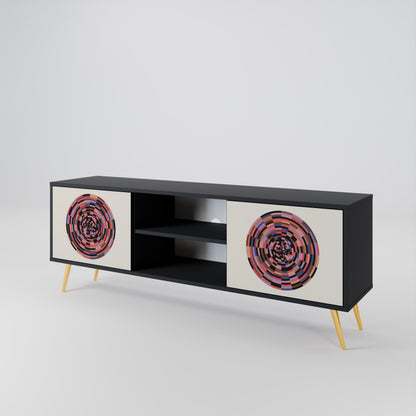 BROWN CIRCLES Dvoudveřový TV stolek