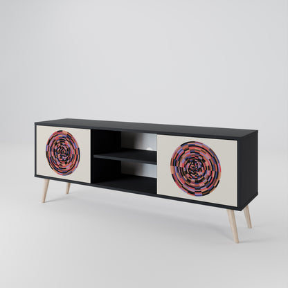 BROWN CIRCLES Dvoudveřový TV stolek