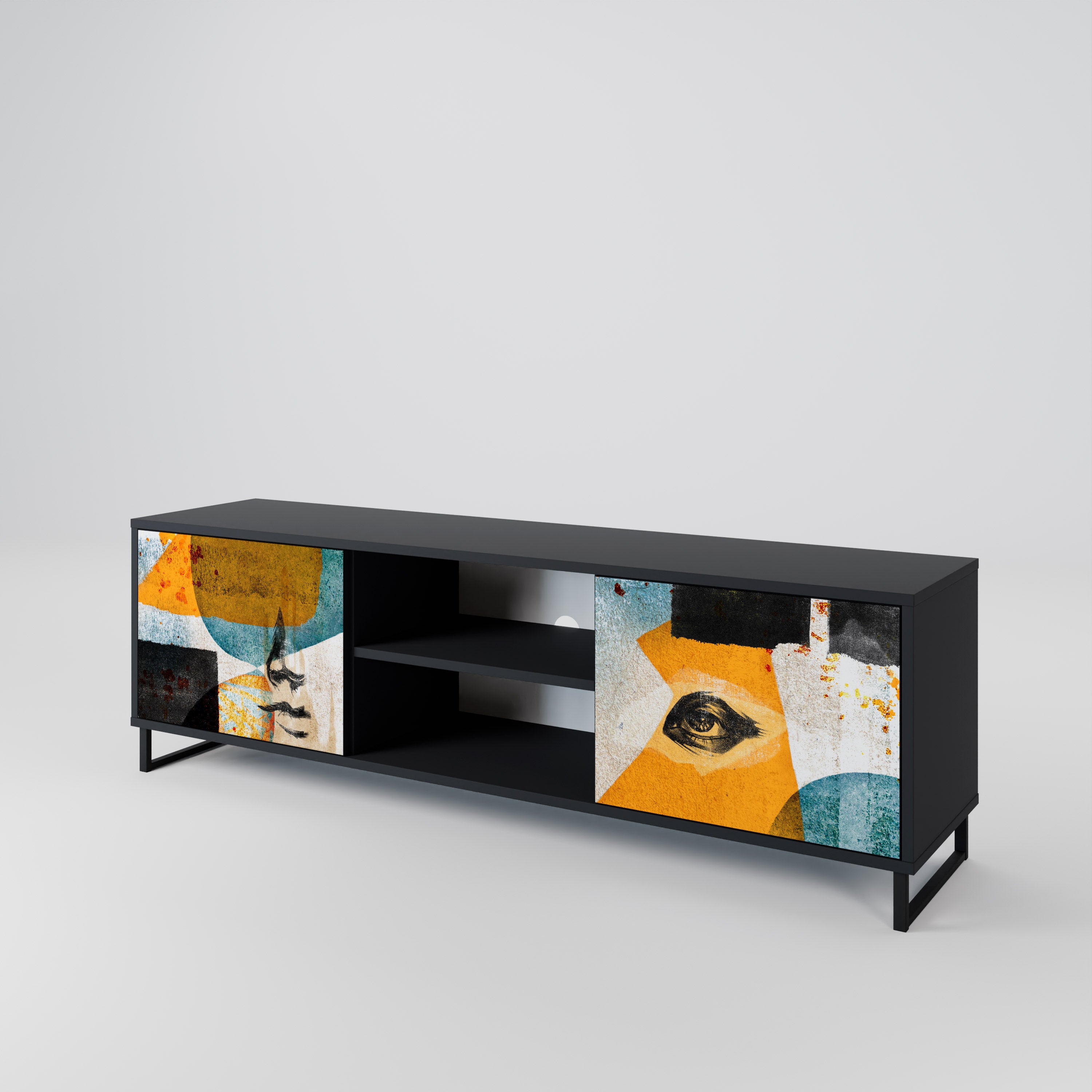 ABSTRACT FACES 2-Door TV Cabinet