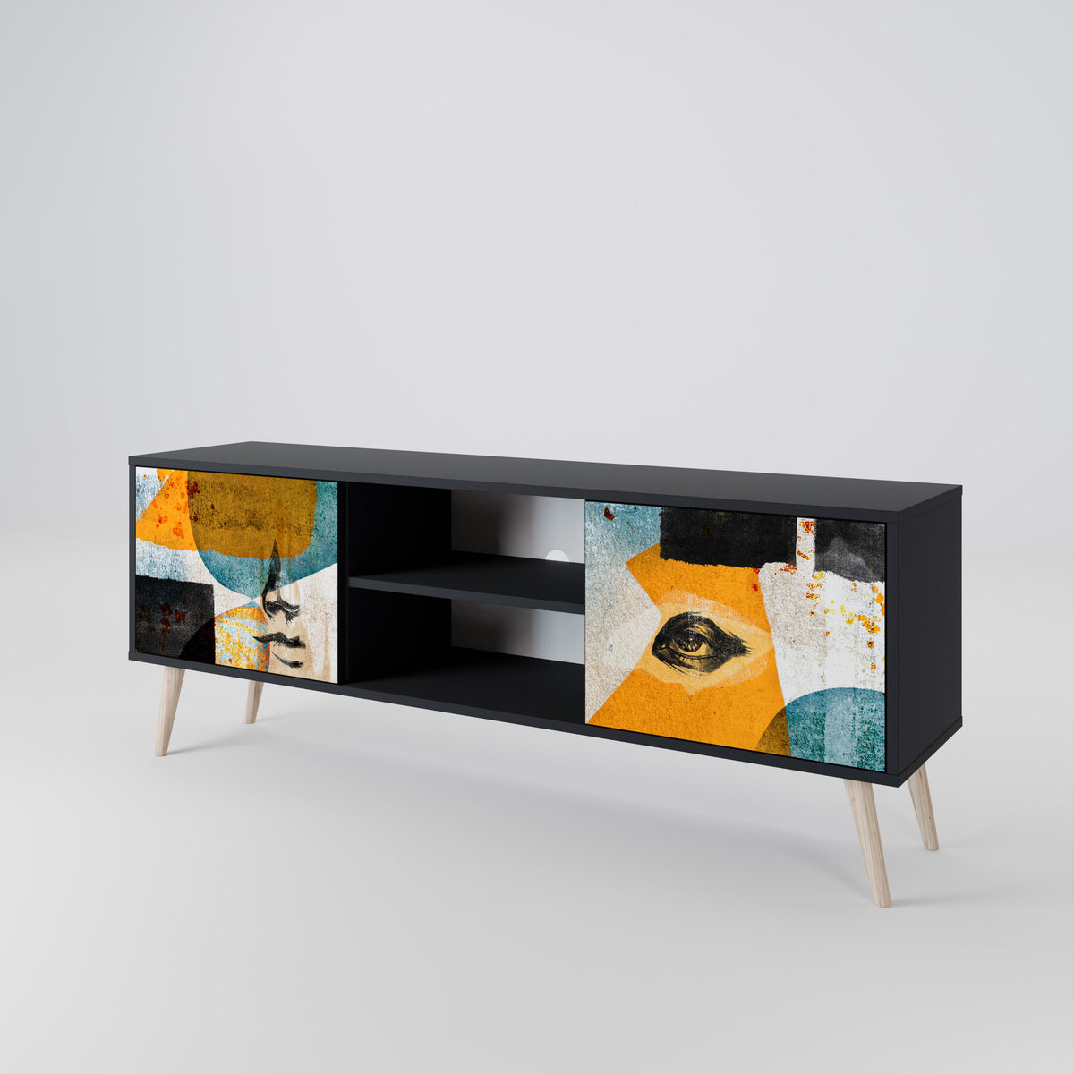 ABSTRACT FACES Dvoudveřový TV stolek