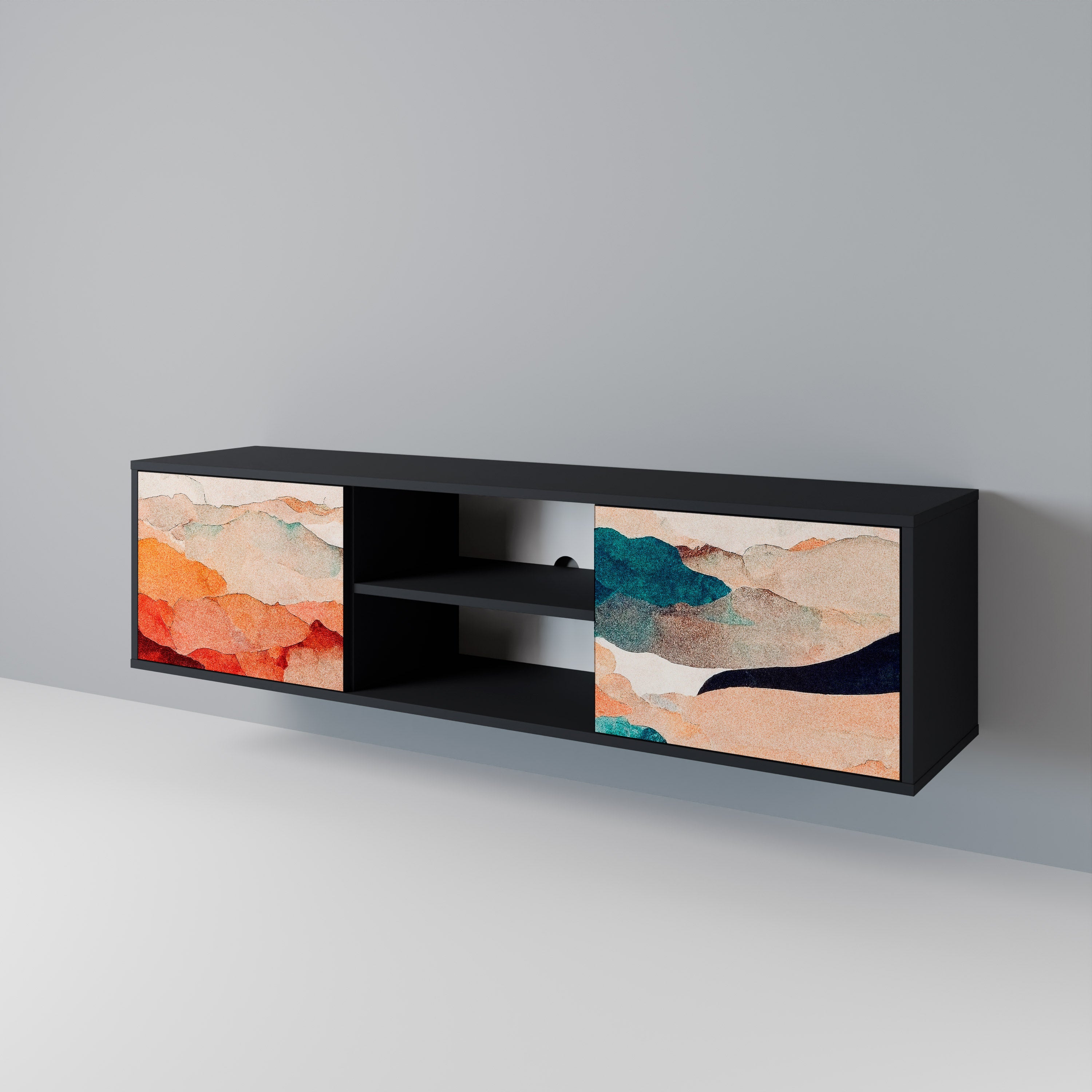 ABSTRACT LANDSCAPE 2-Door TV Cabinet