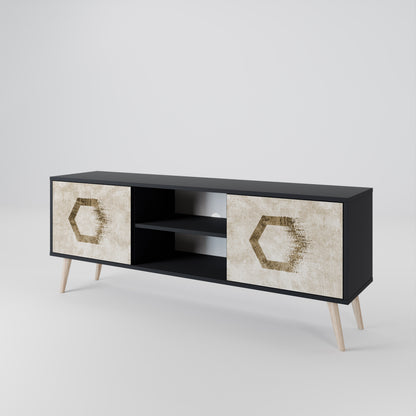 HEXAGONAL SHAPES Dvoudveřový TV stolek