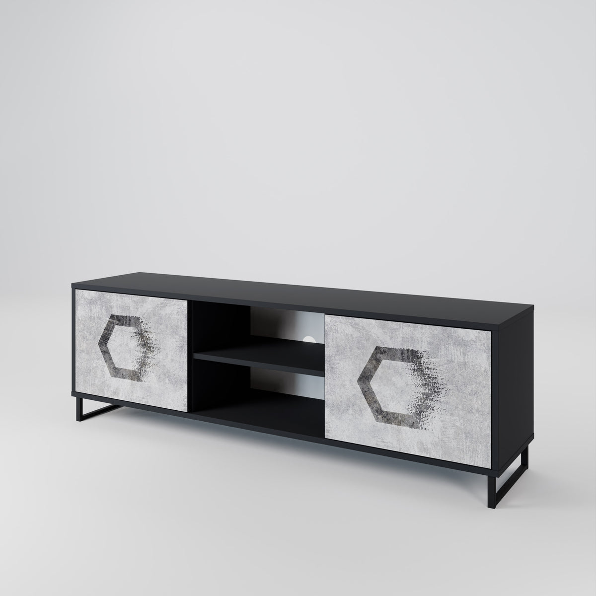 HEXAGONAL FIGURES Dvoudveřový TV stolek