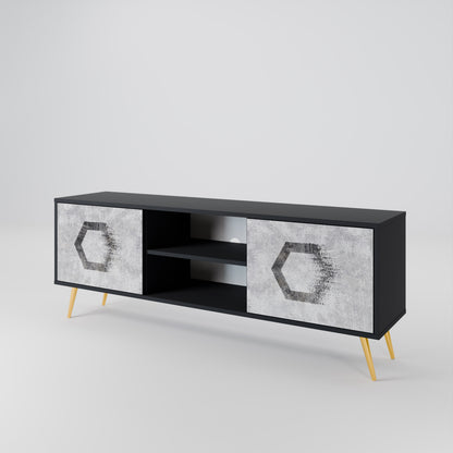 HEXAGONAL FIGURES Dvoudveřový TV stolek