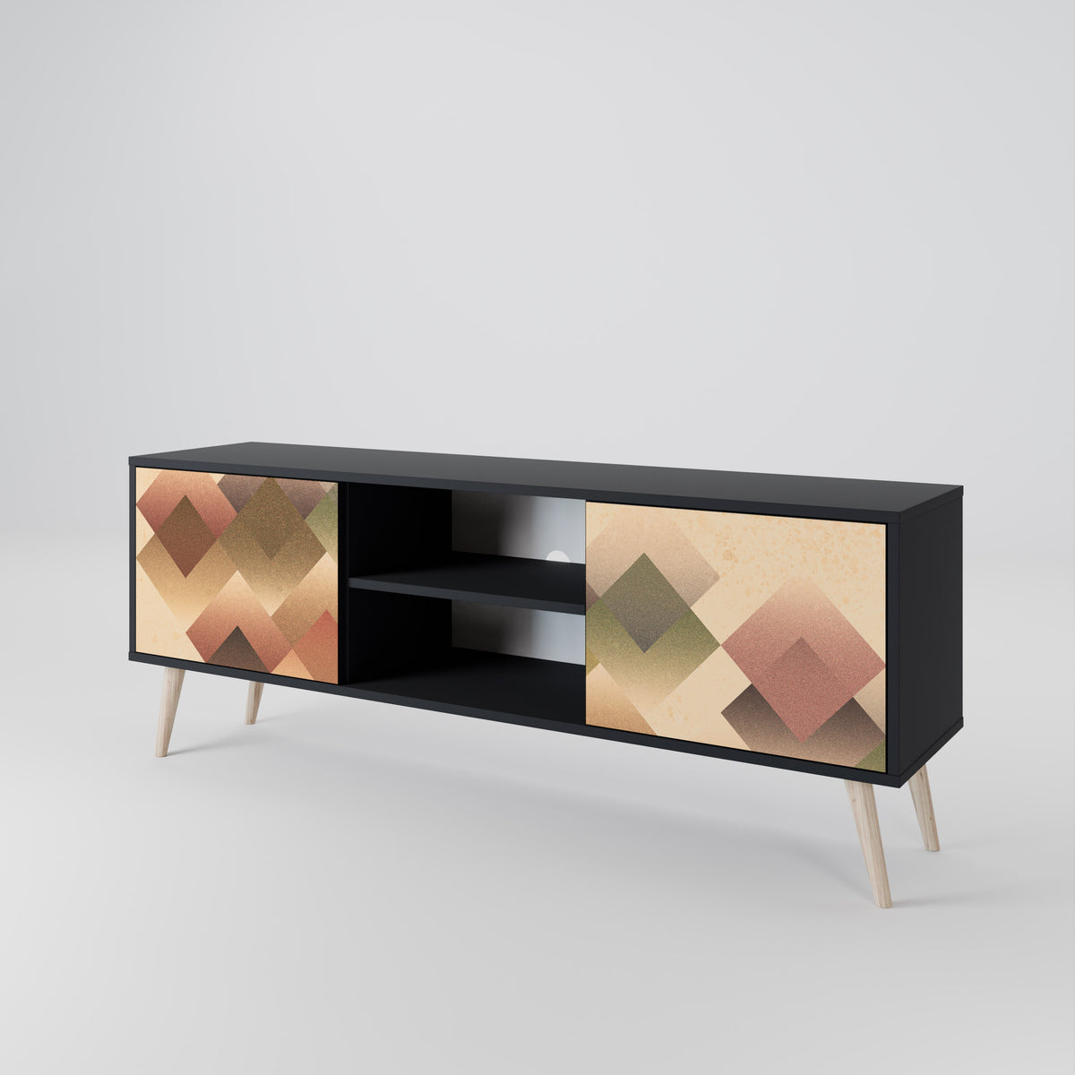 GEOMETRIC FUSION Dvoudveřový TV stolek