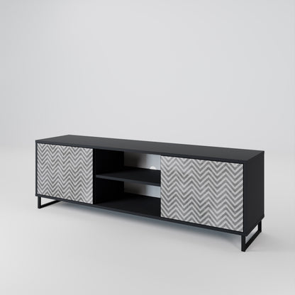 CONCRETE ZIG ZAG Dvoudveřový TV stolek