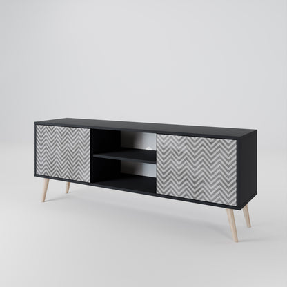 CONCRETE ZIG ZAG Dvoudveřový TV stolek
