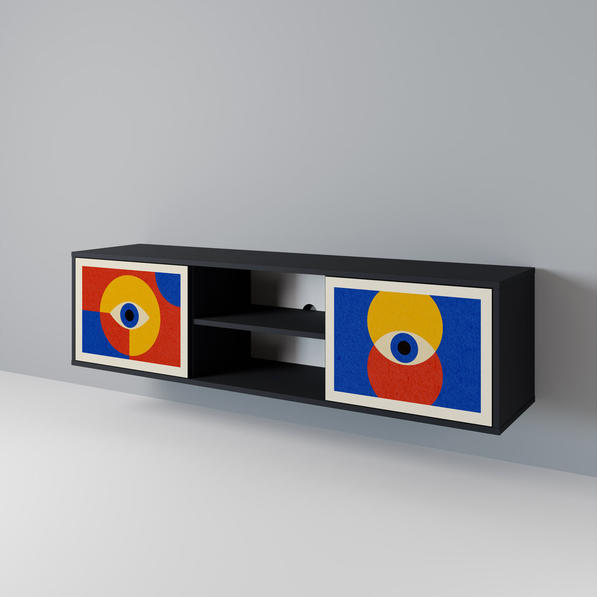 GEOMETRIC EYES Dvoudveřový TV stolek