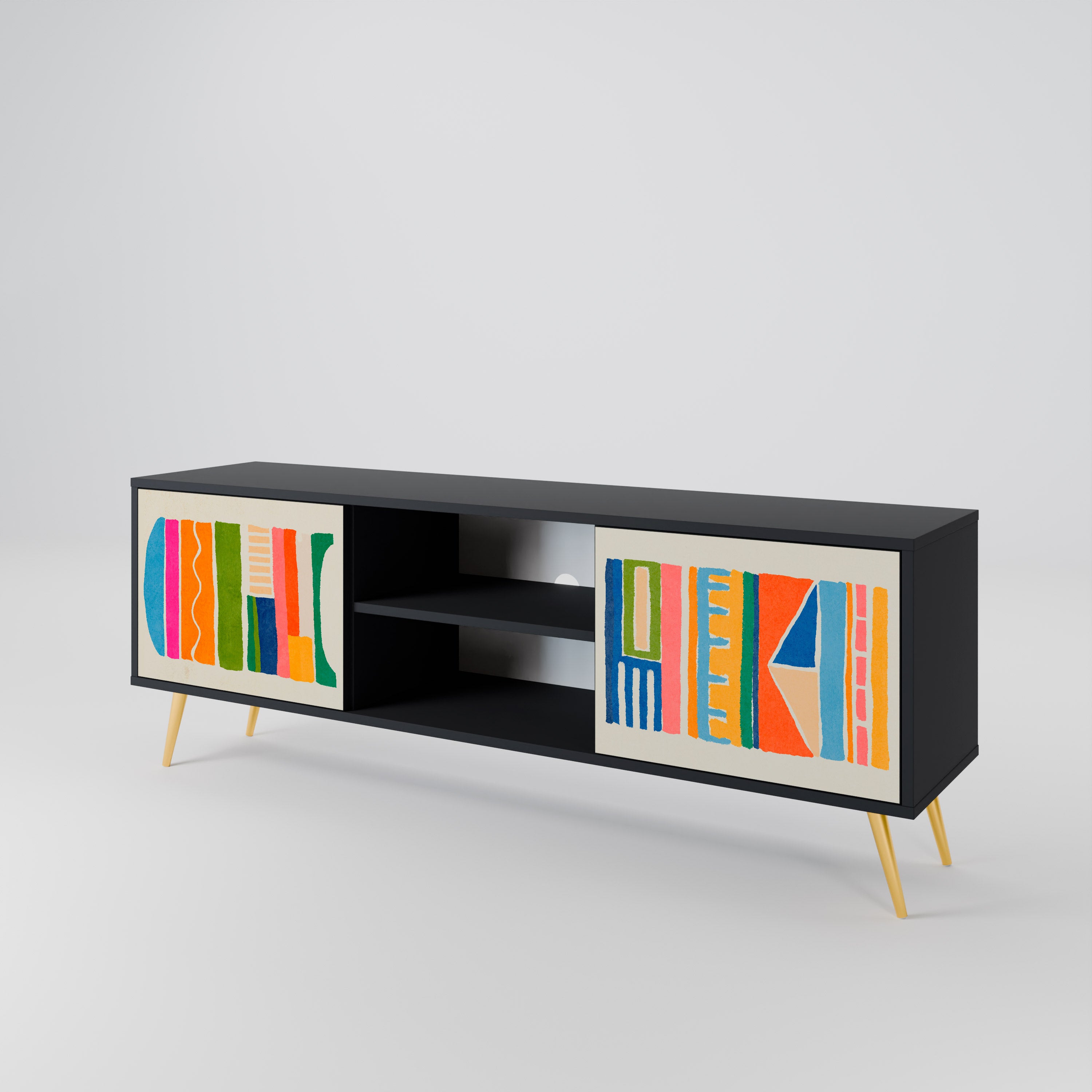 GEOMETRIC SHINE 2-Door TV Cabinet