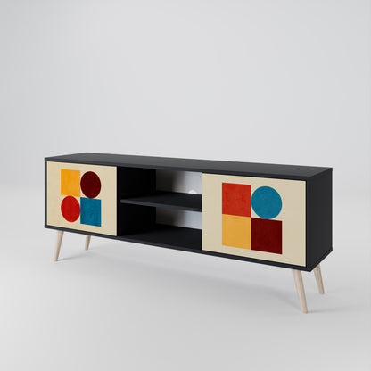 GEOMETRIC PUZZLE Dvoudveřový TV stolek