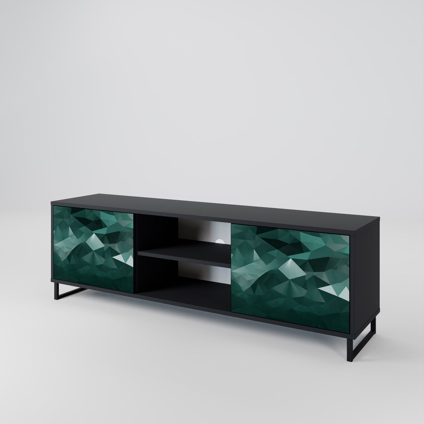 POLYGONAL FLOATING Dvoudveřový TV stolek