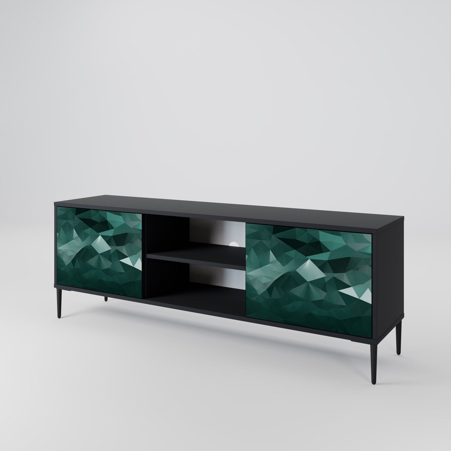 POLYGONAL FLOATING Dvoudveřový TV stolek
