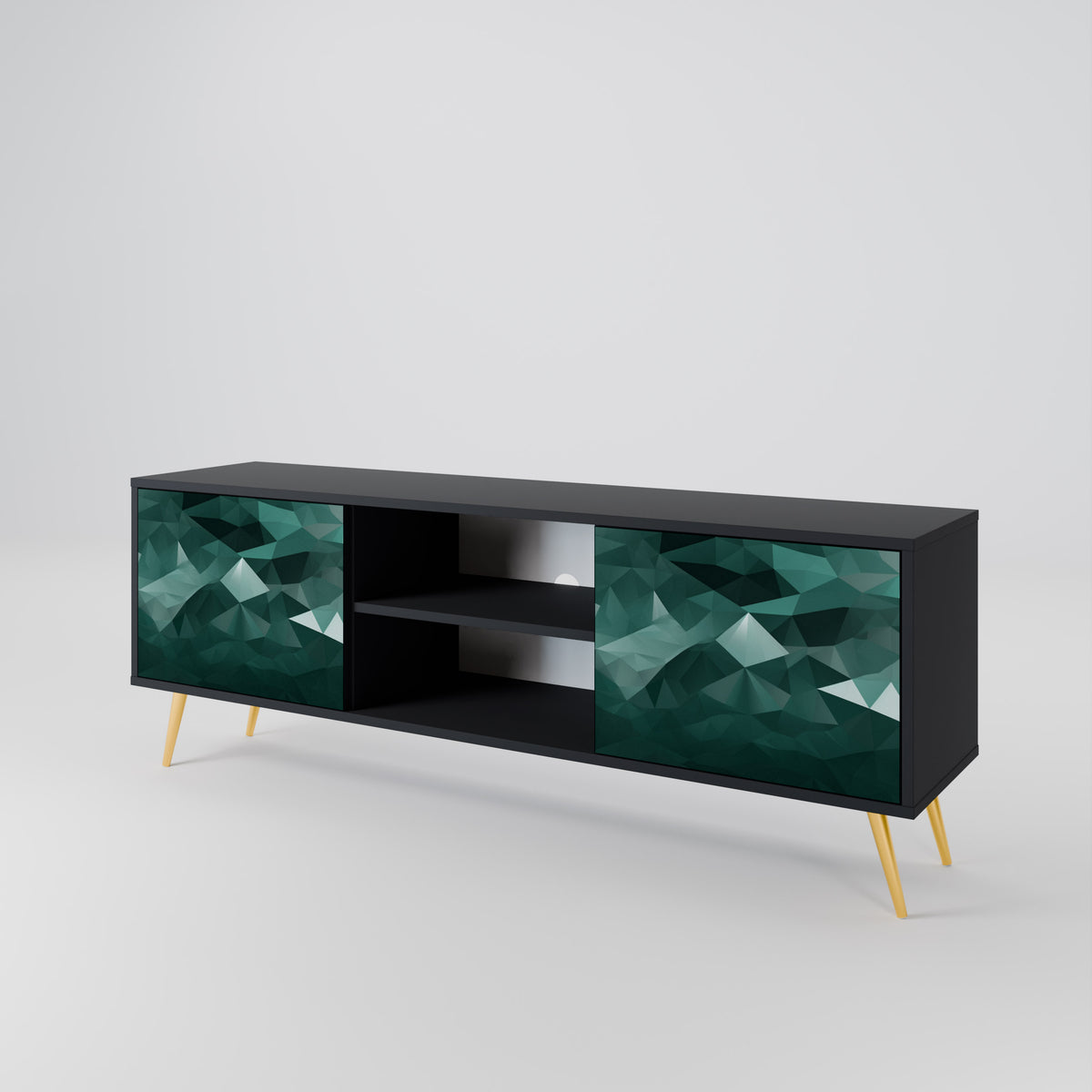 POLYGONAL FLOATING Dvoudveřový TV stolek
