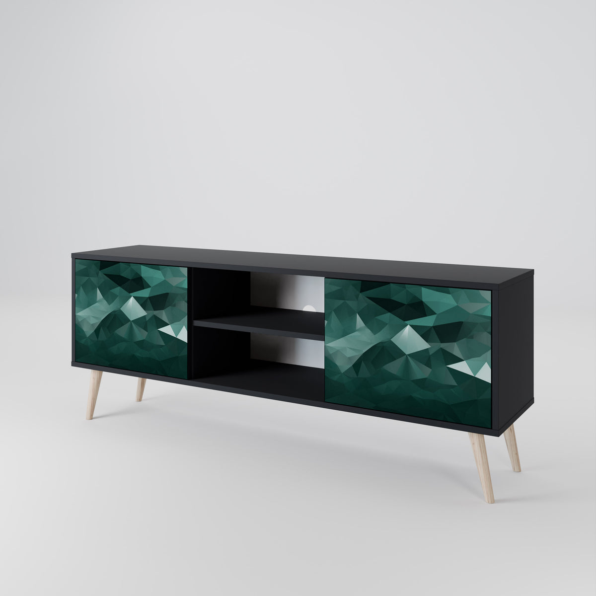 POLYGONAL FLOATING Dvoudveřový TV stolek