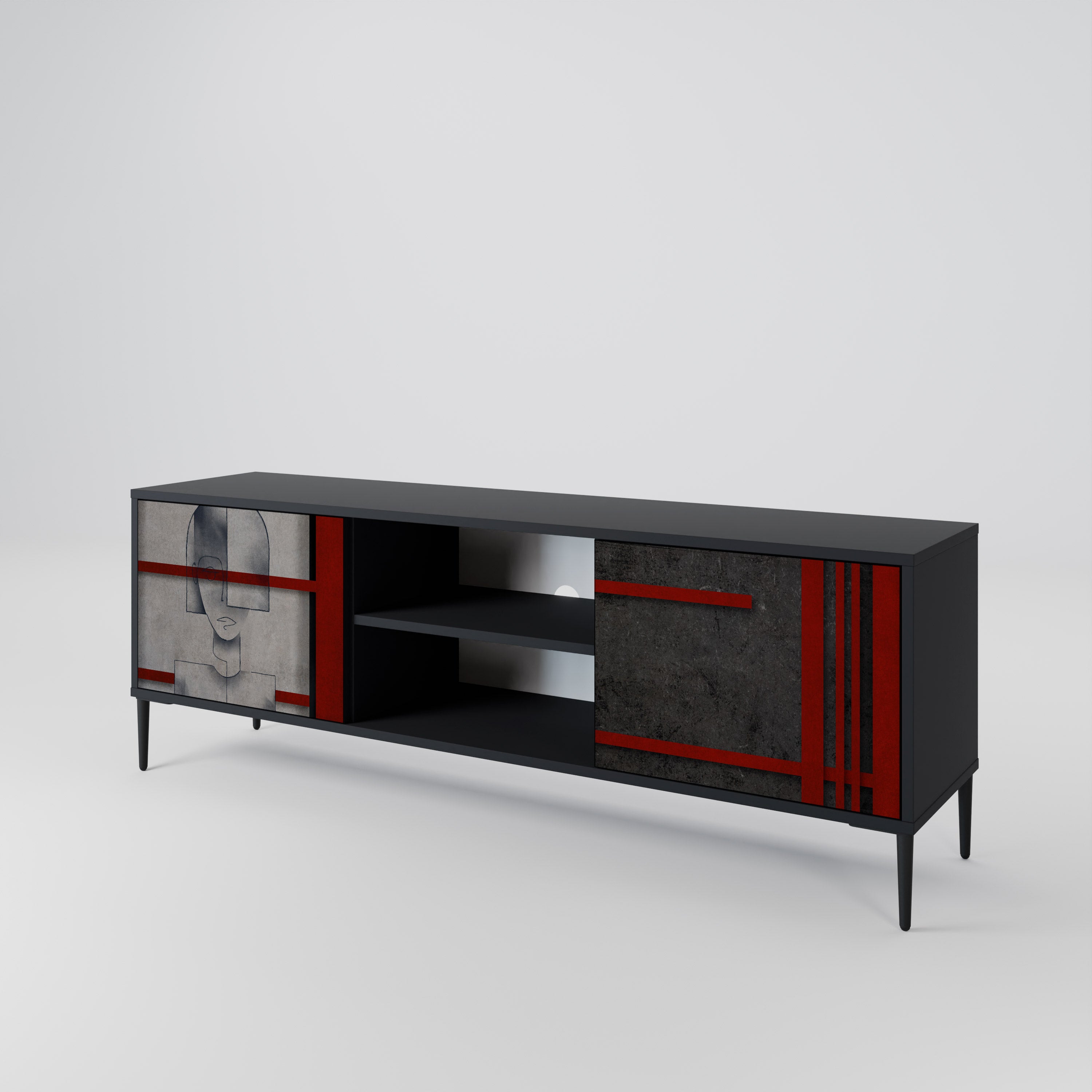 GRAY FIGURES 2-Door TV Cabinet