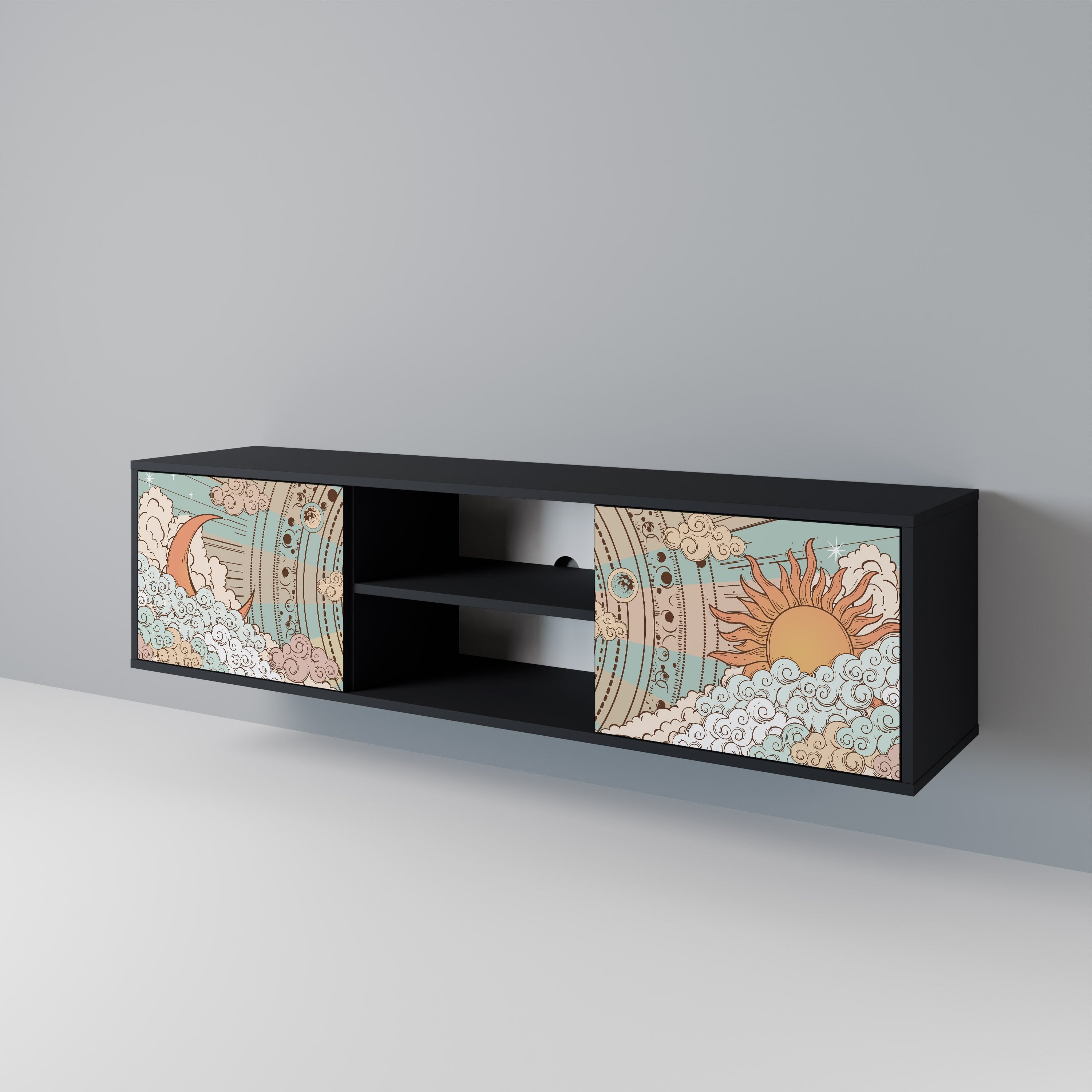 MYSTICAL STRUCTURE 2-Door TV Cabinet