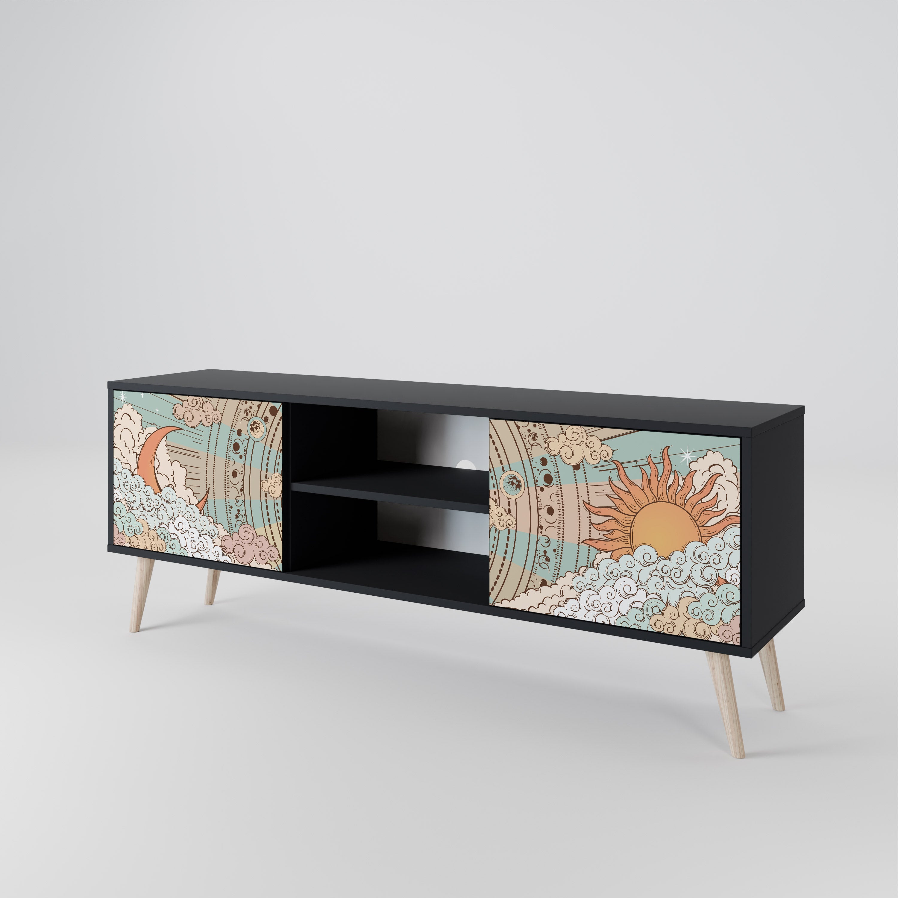 MYSTICAL STRUCTURE 2-Door TV Cabinet