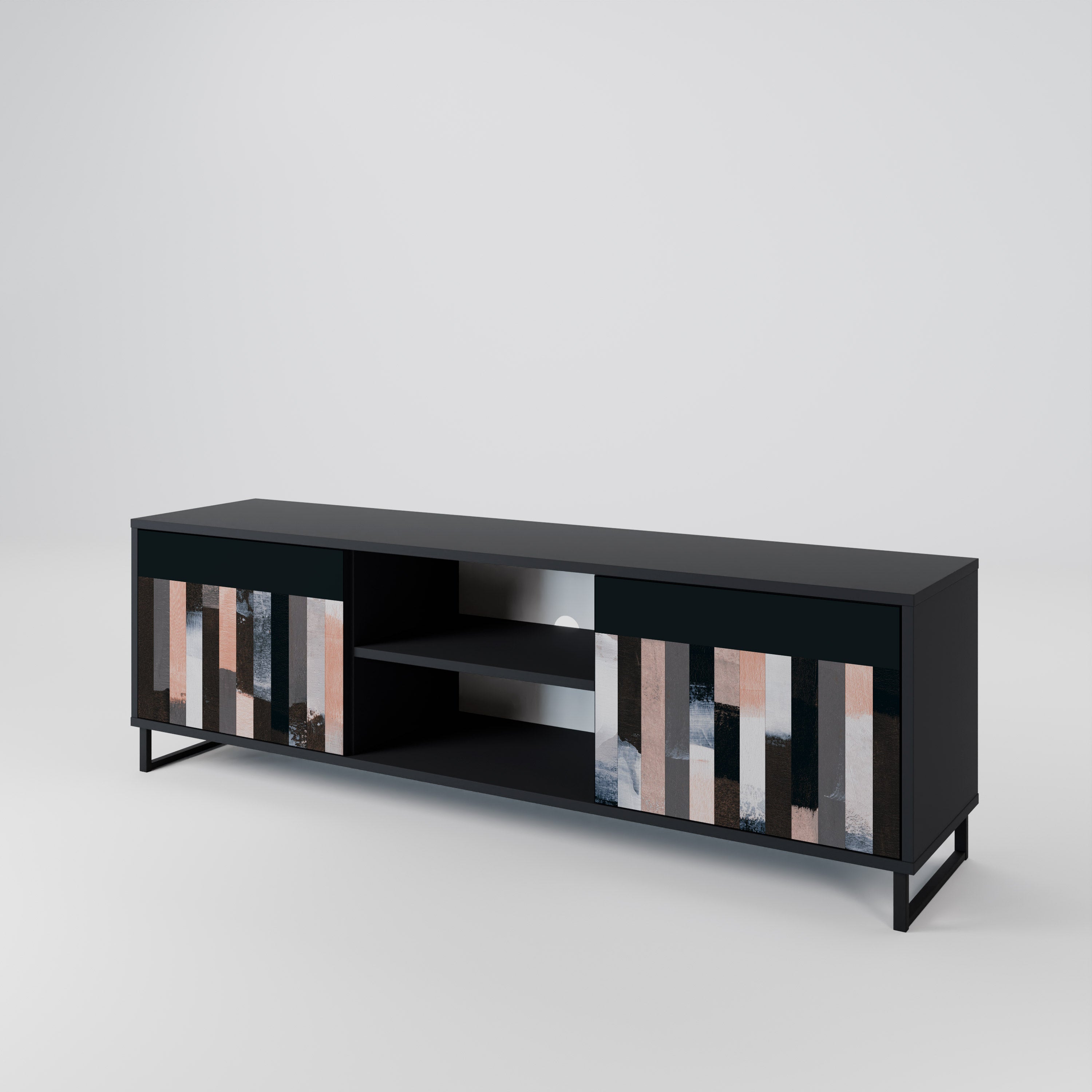 COLLAGE OF RECTANGLES 2-Door TV Cabinet