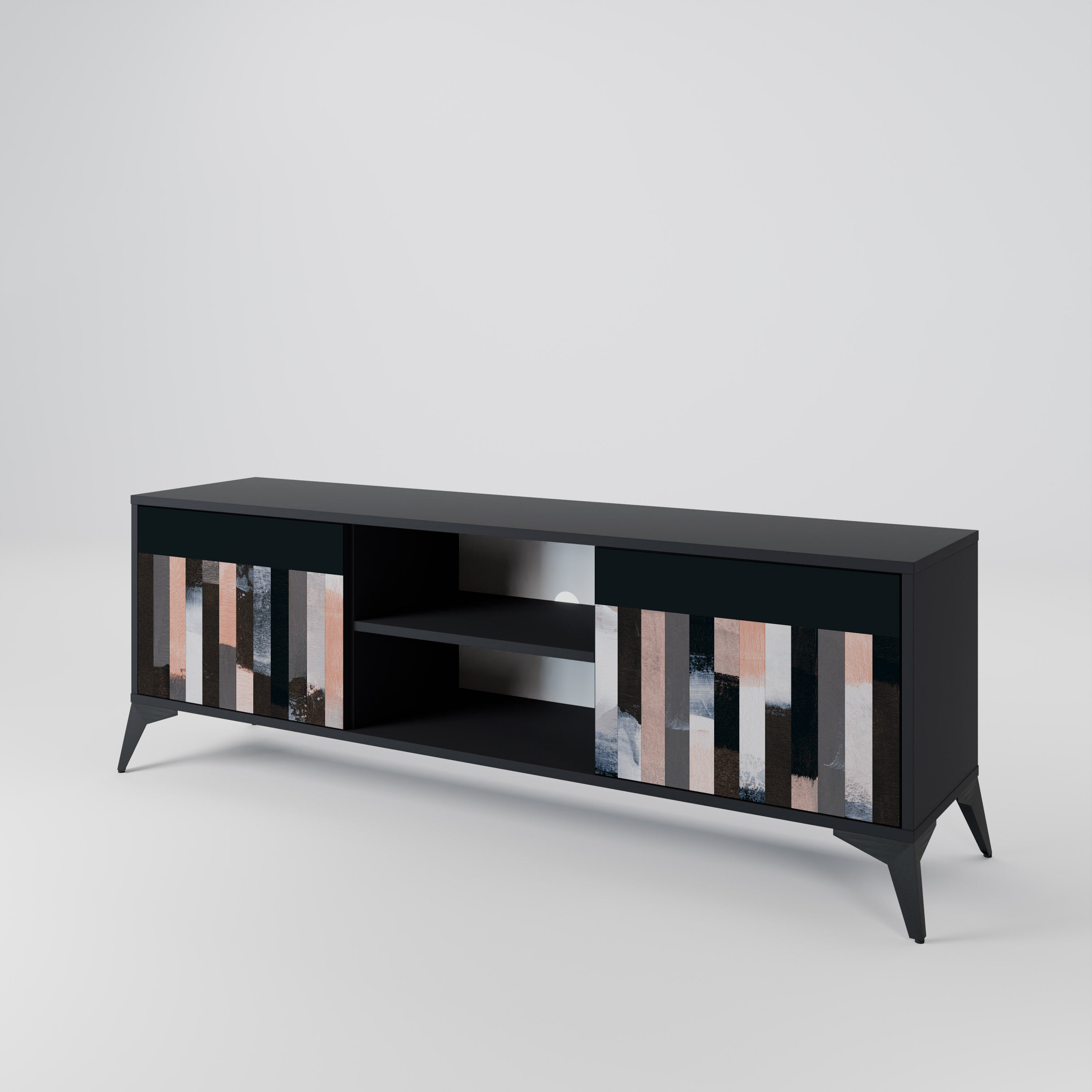 COLLAGE OF RECTANGLES 2-Door TV Cabinet