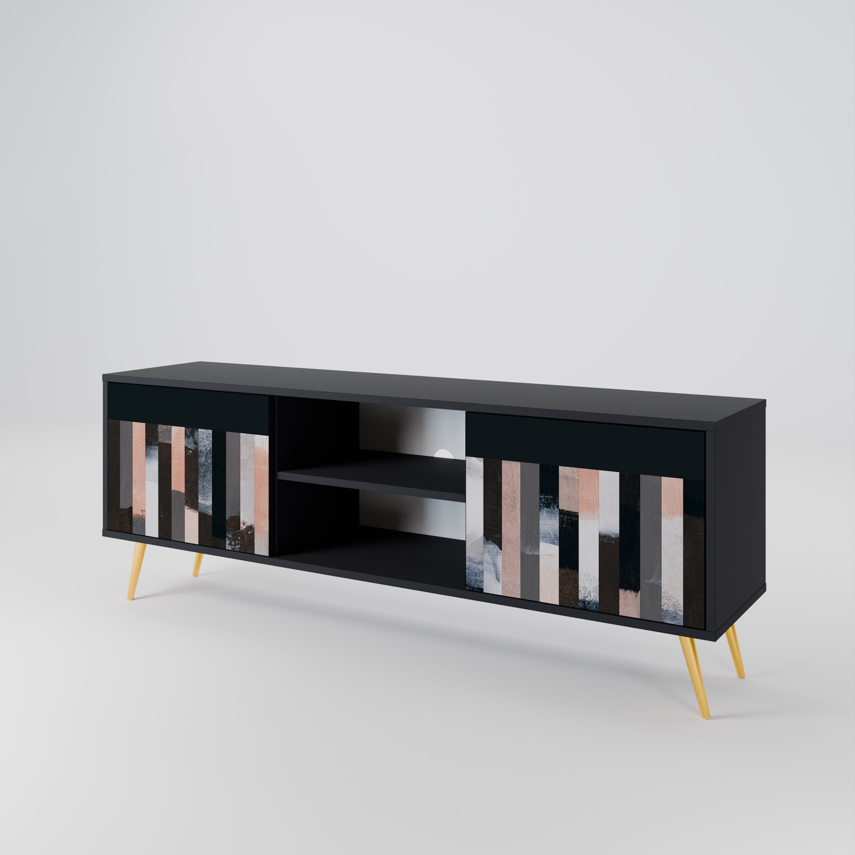 COLLAGE OF RECTANGLES 2-Door TV Cabinet