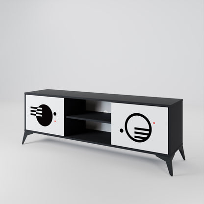 BLACK AND WHITE COMBINATION Dvoudveřový TV stolek