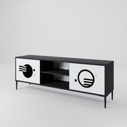 BLACK AND WHITE COMBINATION Dvoudveřový TV stolek