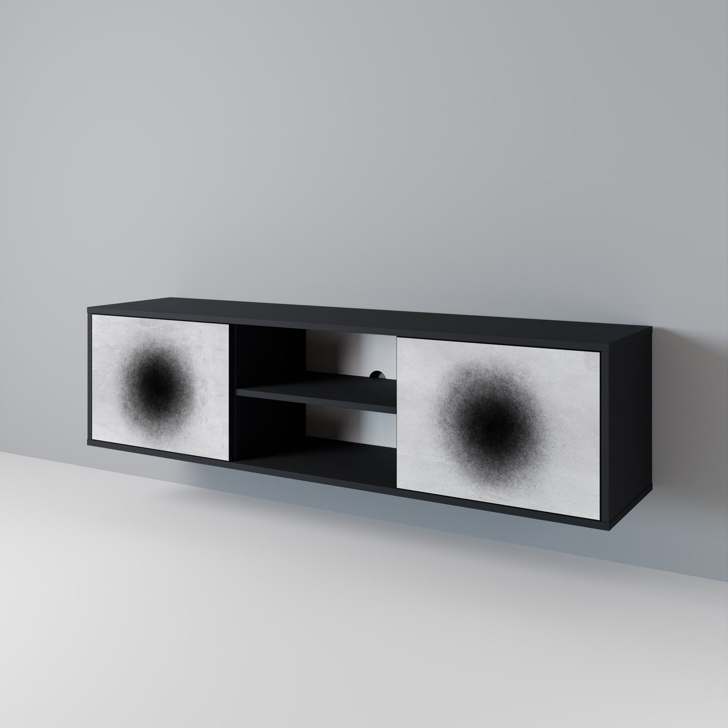 BLACK HOLE Dvoudveřový TV stolek