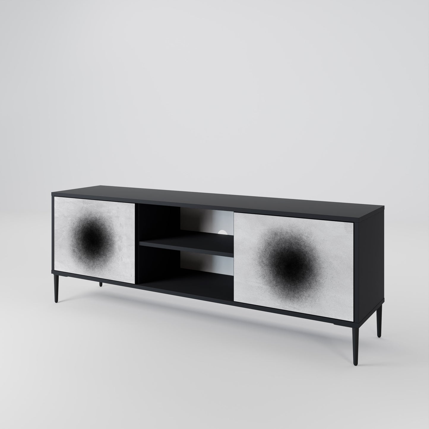 BLACK HOLE Dvoudveřový TV stolek
