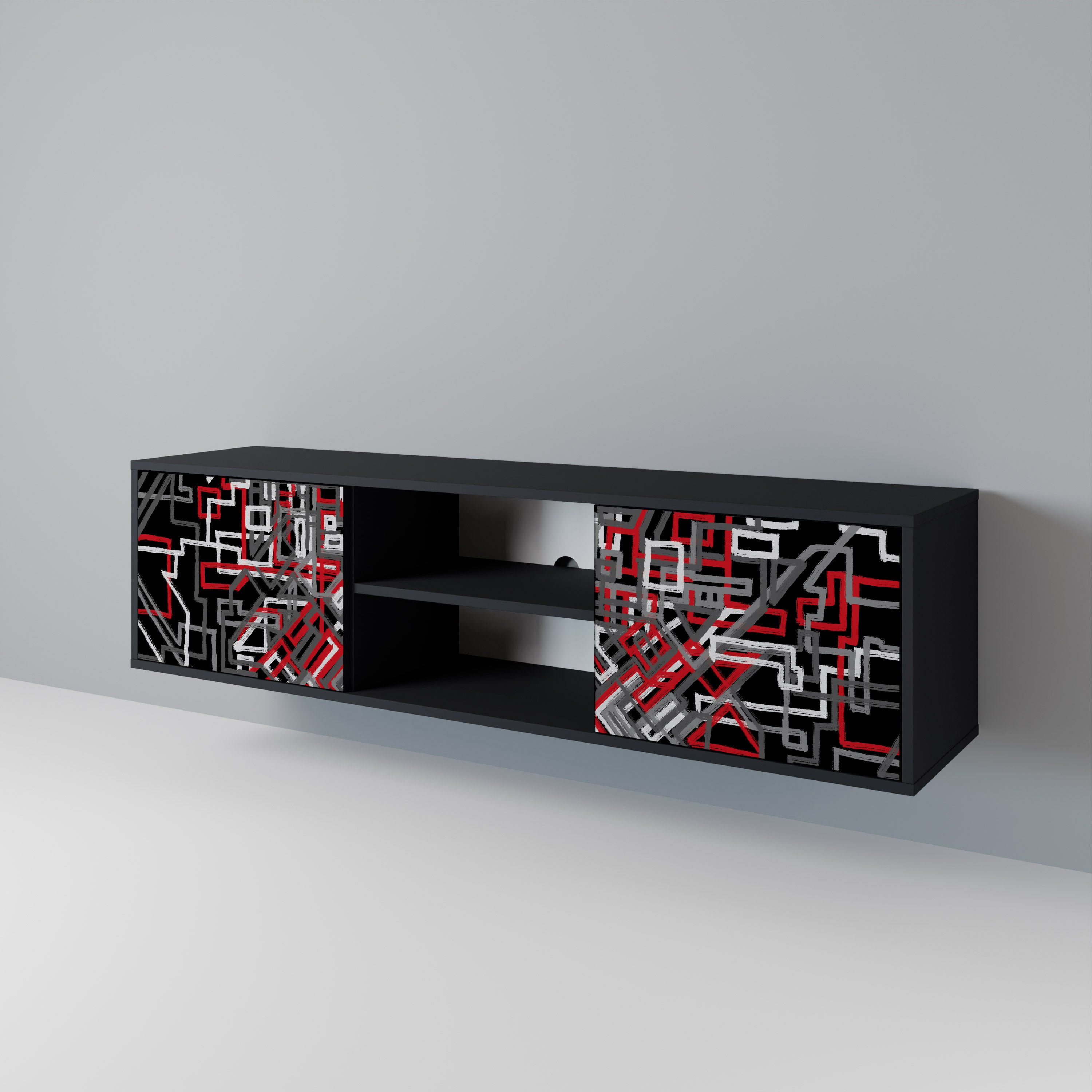 BROKEN LINES 2-Door TV Cabinet