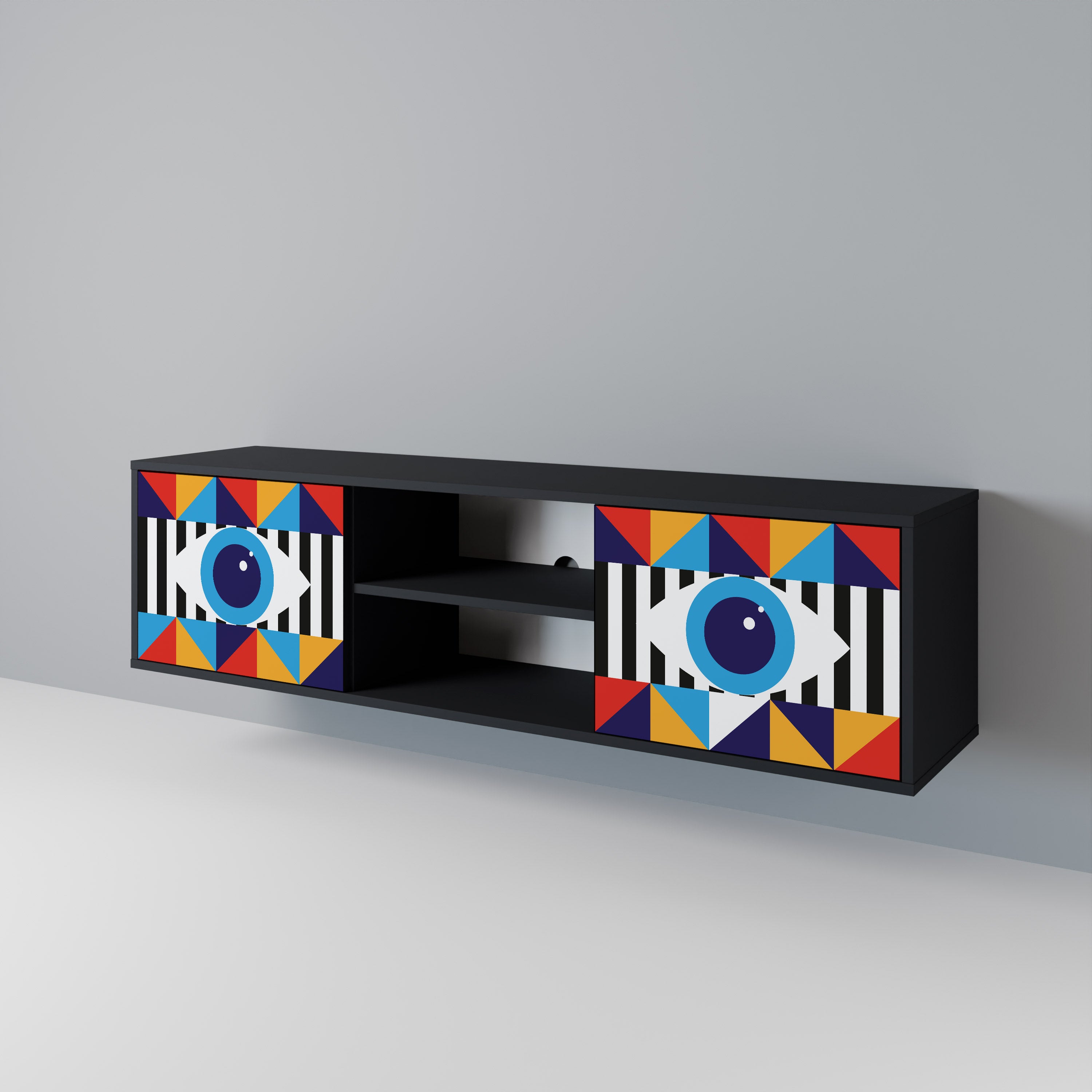 ABSTRACTION AND GEOMETRY 2-Door TV Cabinet