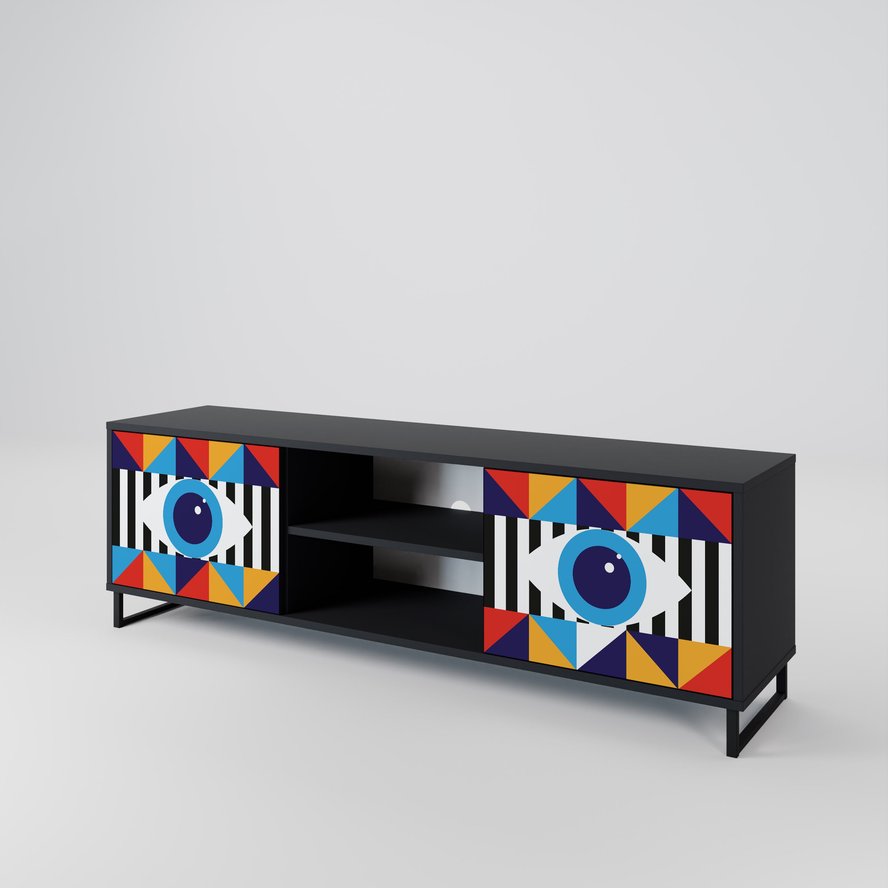 ABSTRACTION AND GEOMETRY 2-Door TV Cabinet