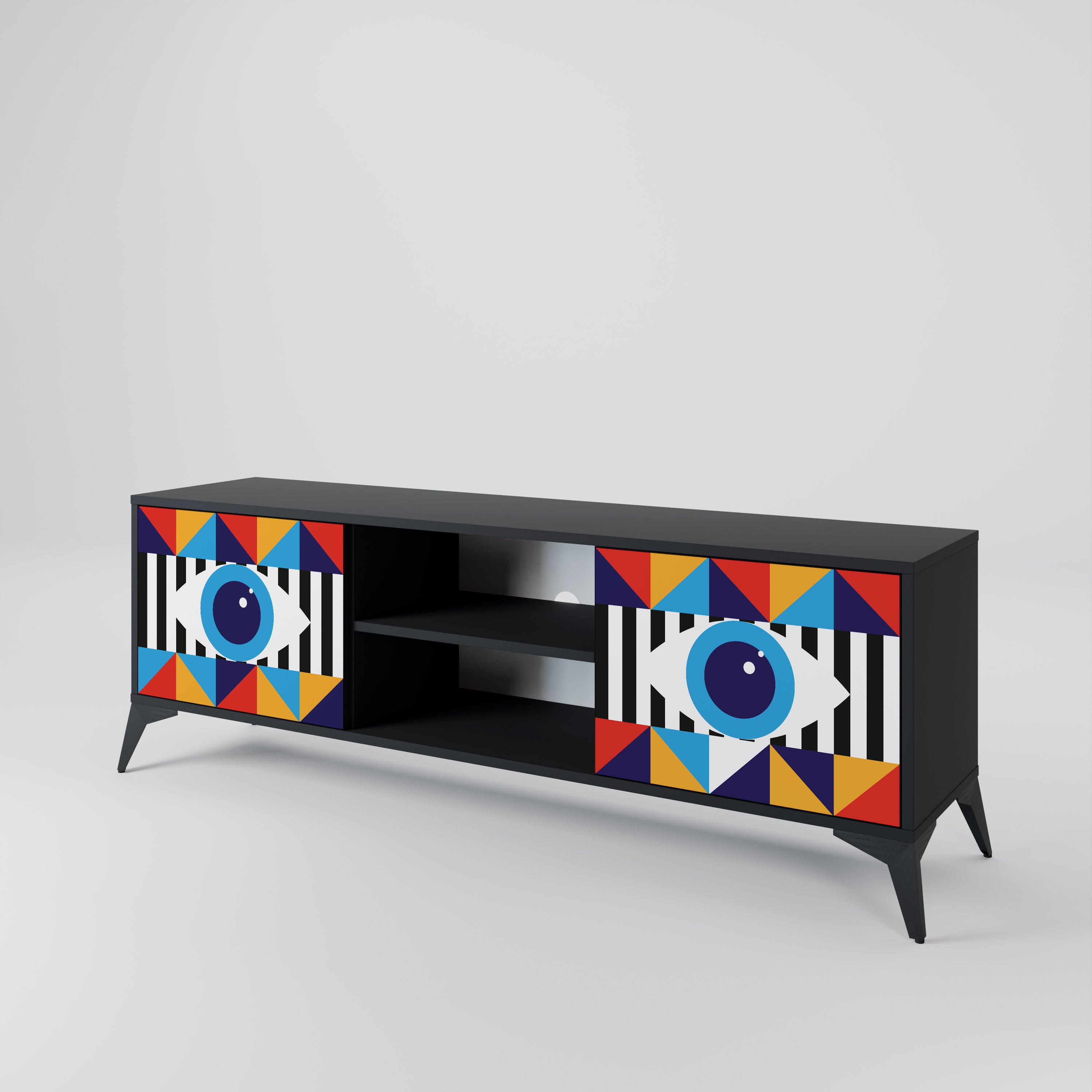 ABSTRACTION AND GEOMETRY 2-Door TV Cabinet
