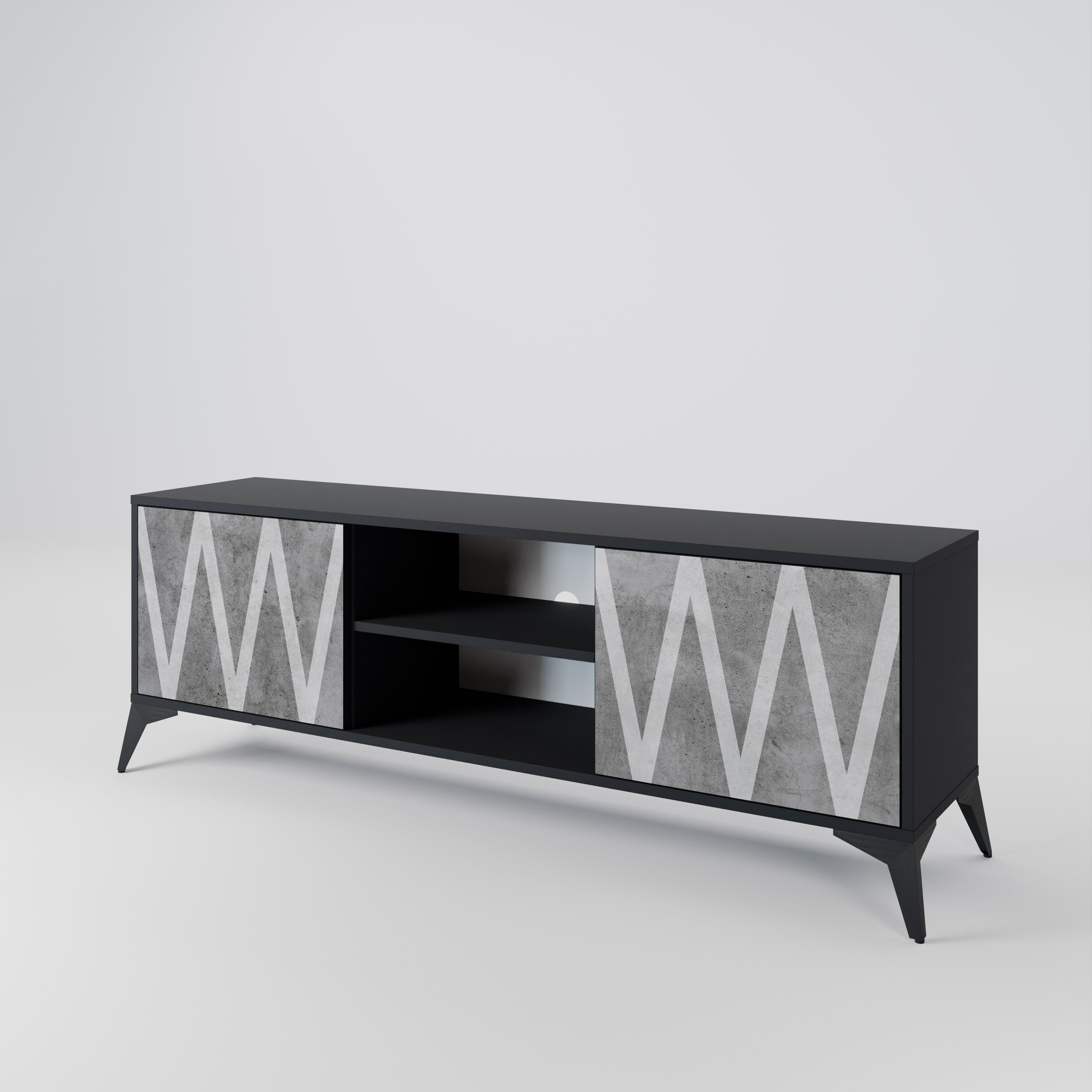SOLID ZIG ZAG 2-Door TV Cabinet