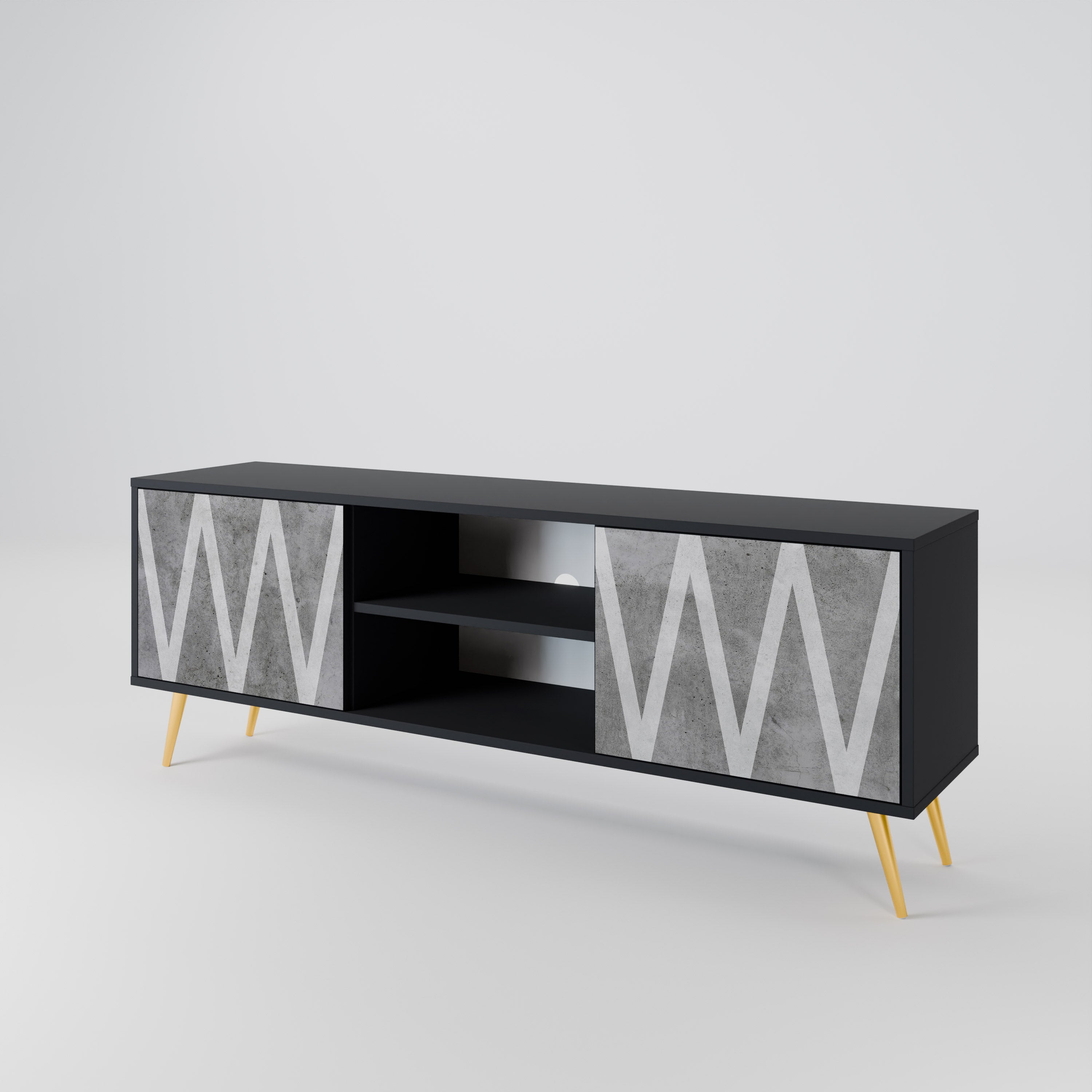 SOLID ZIG ZAG 2-Door TV Cabinet