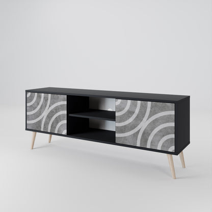 CIRCLE CONCRETE Dvoudveřový TV stolek