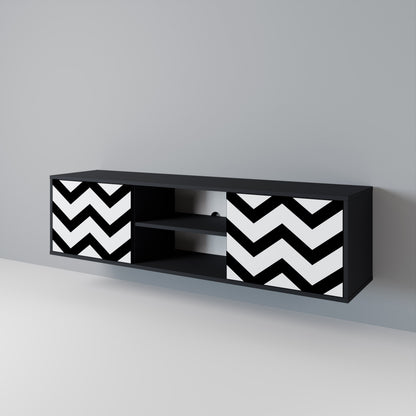 CLASSIC ZIG ZAG Dvoudveřový TV stolek