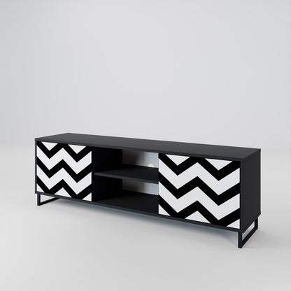 CLASSIC ZIG ZAG Dvoudveřový TV stolek