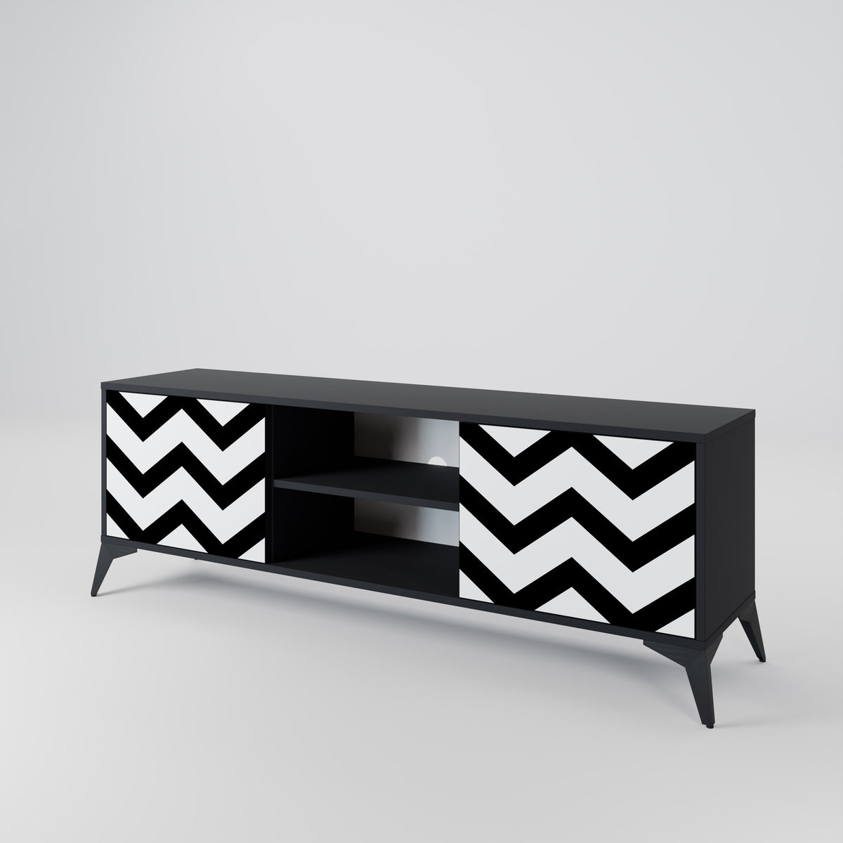 CLASSIC ZIG ZAG Dvoudveřový TV stolek